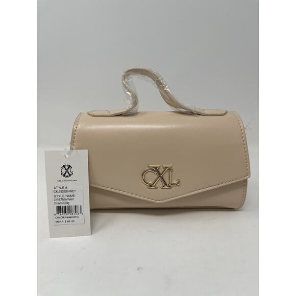 CXL Christian Lacroix Laine Matte Patent Top Handle Crossbody Panna Cotta Beige - Picture 8 of 9